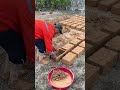 The process of molding bricks made from clay mixed with straw #youtubeshorts #viral