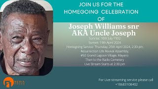 Join us for the Home Going celebration of Joseph Williams snr