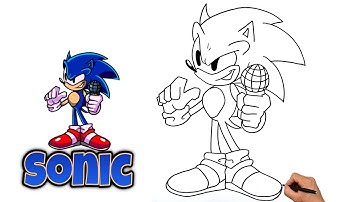 How To Draw SONIC FNF | Friday Night Funkin #sonic #fridaynightfunkin