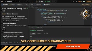 LEETCODE DAILY QUESTION 523 | Continuous Subarray Sum | Is Kabir Coding #softwareengineer #leetcode