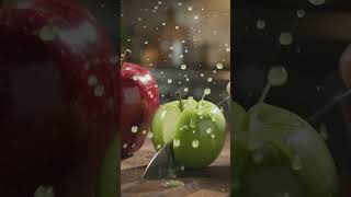 Red Apple Cutting Green Apple # funny video