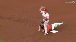 PHI@SF: Pagan comes home on a double-play ball
