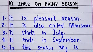 10 Lines Essay On Rainy Season In English||Essay About Rainy Season #rainy #essay #education