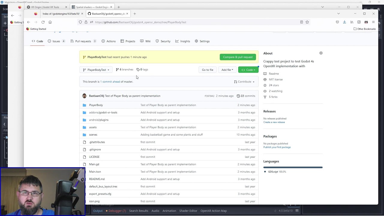 Dev stream 44 - An alternative setup for CharacterBody3D in Godot VR