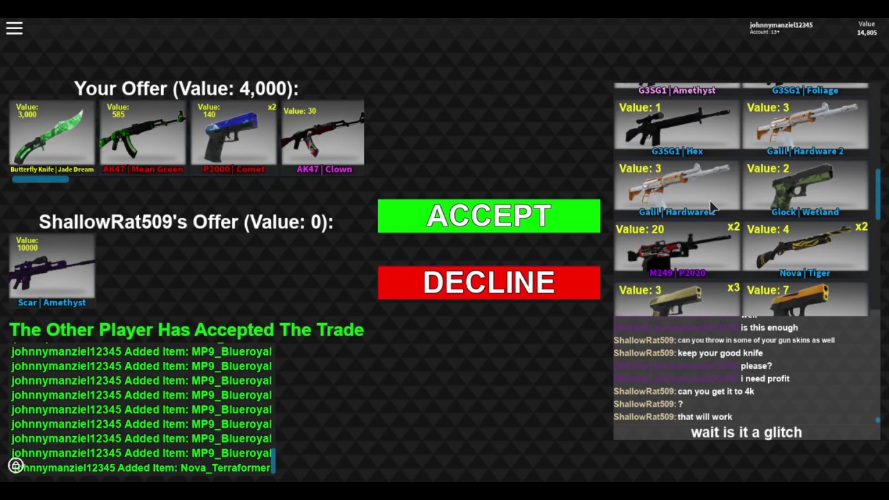 Getting Scammed In Counter Blox By Carlinawsomeness - counter blox roblox offensive ak 47 kill montage 3 como tener
