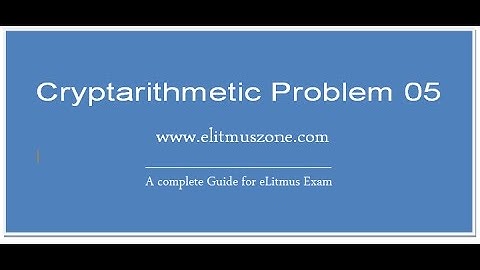 Cryptarithmetic Problem 05