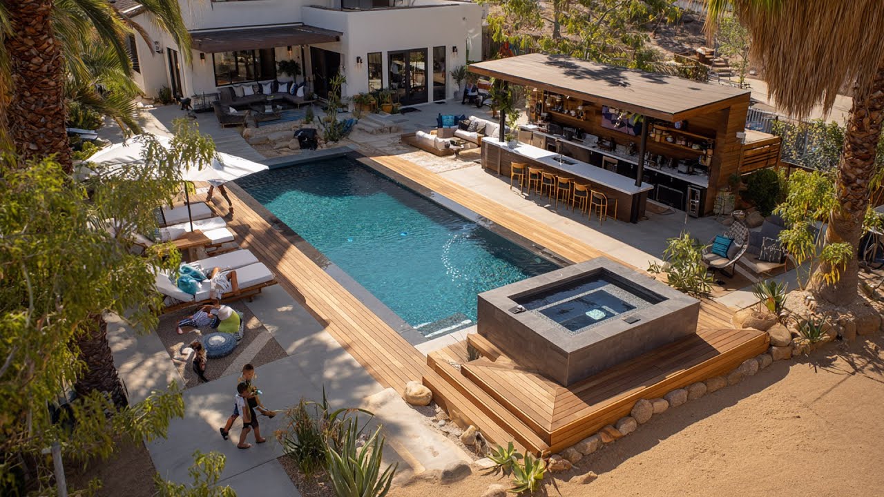 Man Builds DREAM BACKYARD With Amazing SWIMMING POOL From Nothing | Start to Finish 