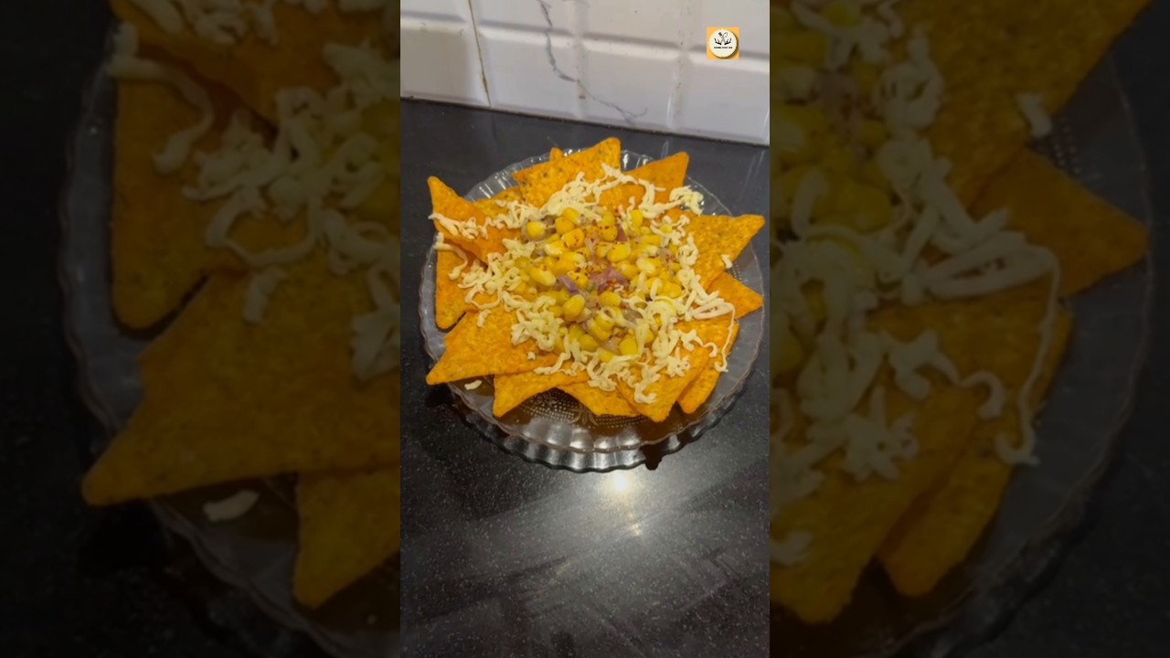 צלחת נאצ'וס עם מטבול גבינה ותירס
