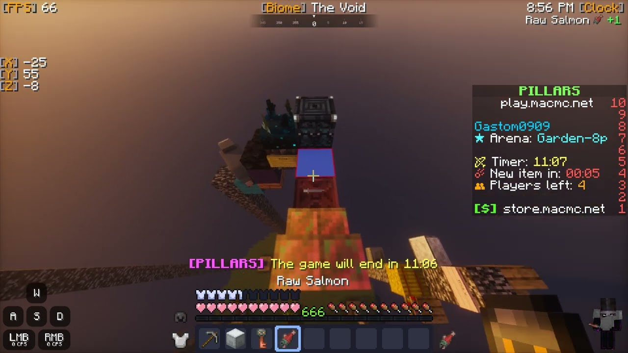 Labymod4 with photon shader on MacMC pillars gamemode