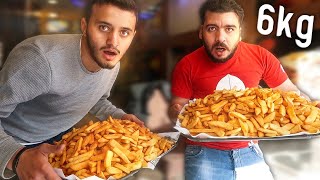 تحدي أكل اكبر كمية بطاطس مقلية  بالعالم 5000 حبه !😱