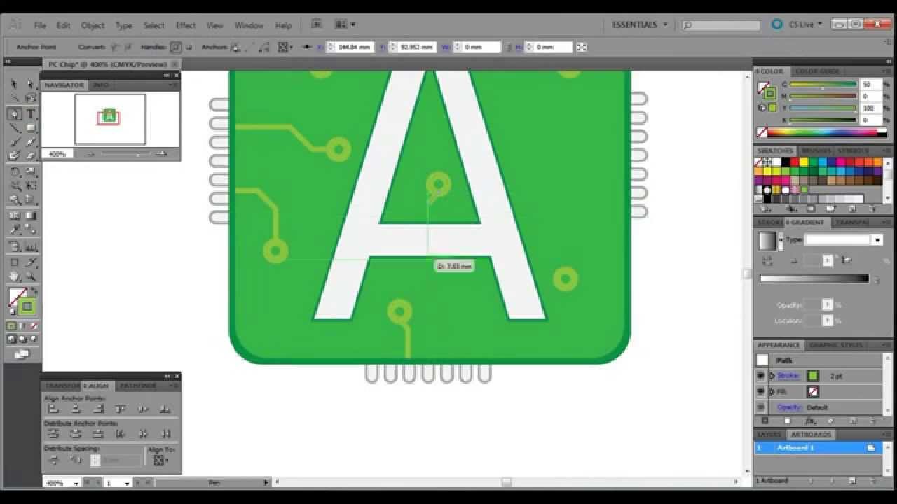 4 Computer Pc Circuit Chip Logo Tutorial In Adobe Illustrator Cs5 By Amyi19 Youtube