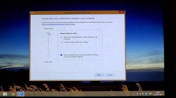 Windows 8 - User access control settings