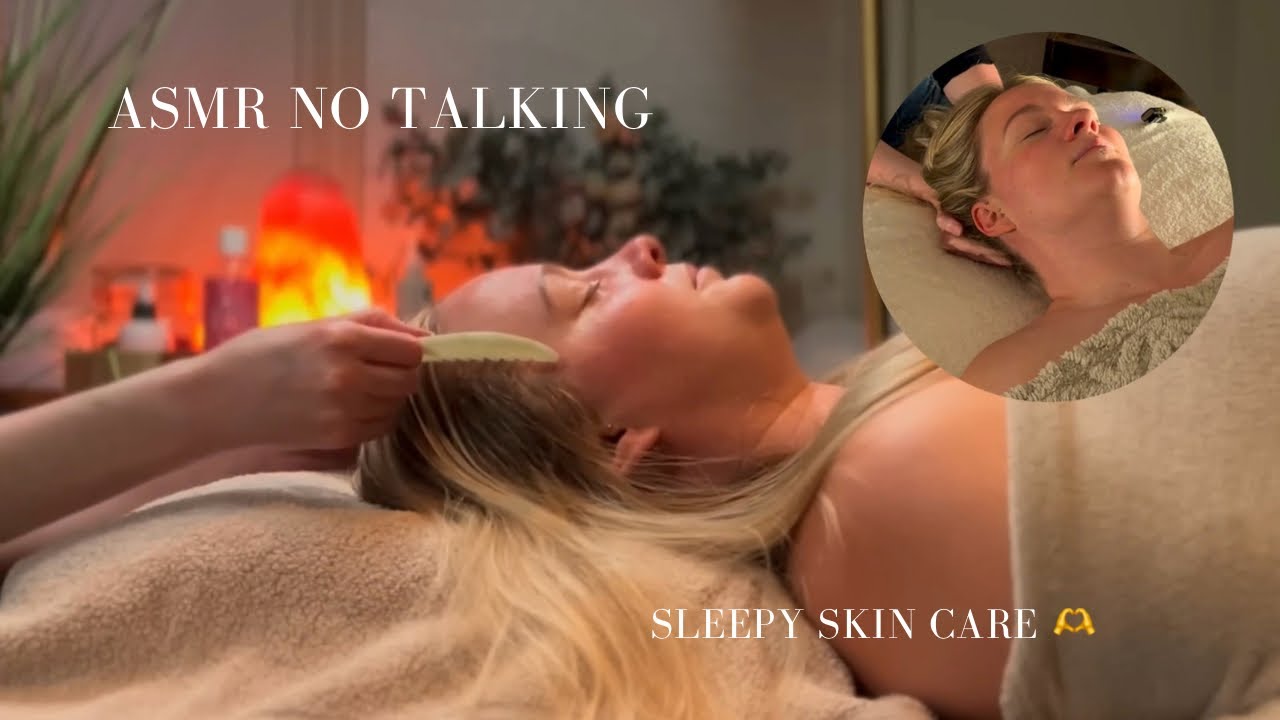 ASMR Gentle Massage to help her sleep | Relaxing Repetition for sensitive skin. (Rosacea) No Talking