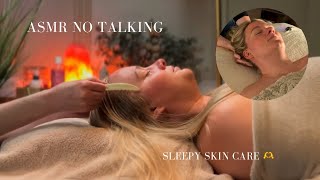 ASMR Gentle Massage to help her sleep | Relaxing Repetition for sensitive skin. (Rosacea) No Talking