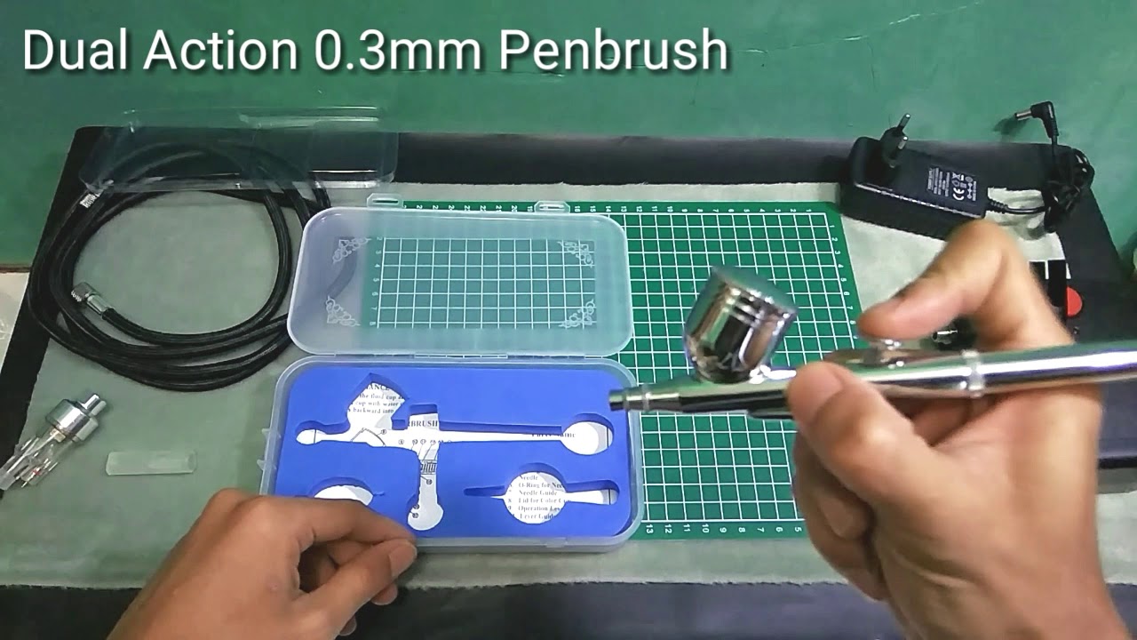 [ UNBOXING] Dual Action Kkmoon 100250v Kit Compressor Airbrush
