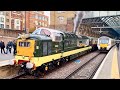 Deltic at kings cross with multiple engine starts