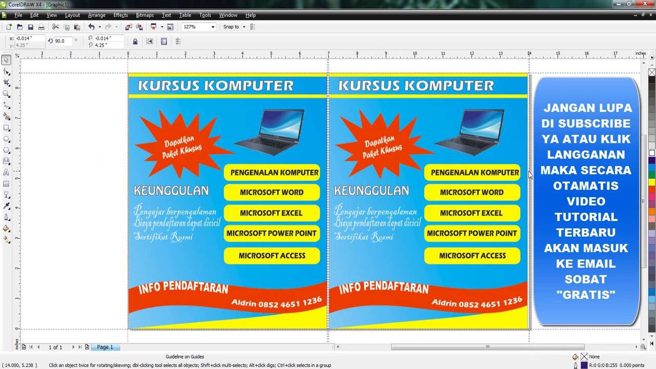 Cara Membuat  Brosur  Kurusus Komputer dengan CorelDRAW X4 