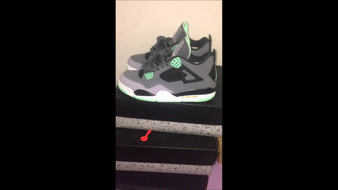 Air jordan 4 green glow - YouTube