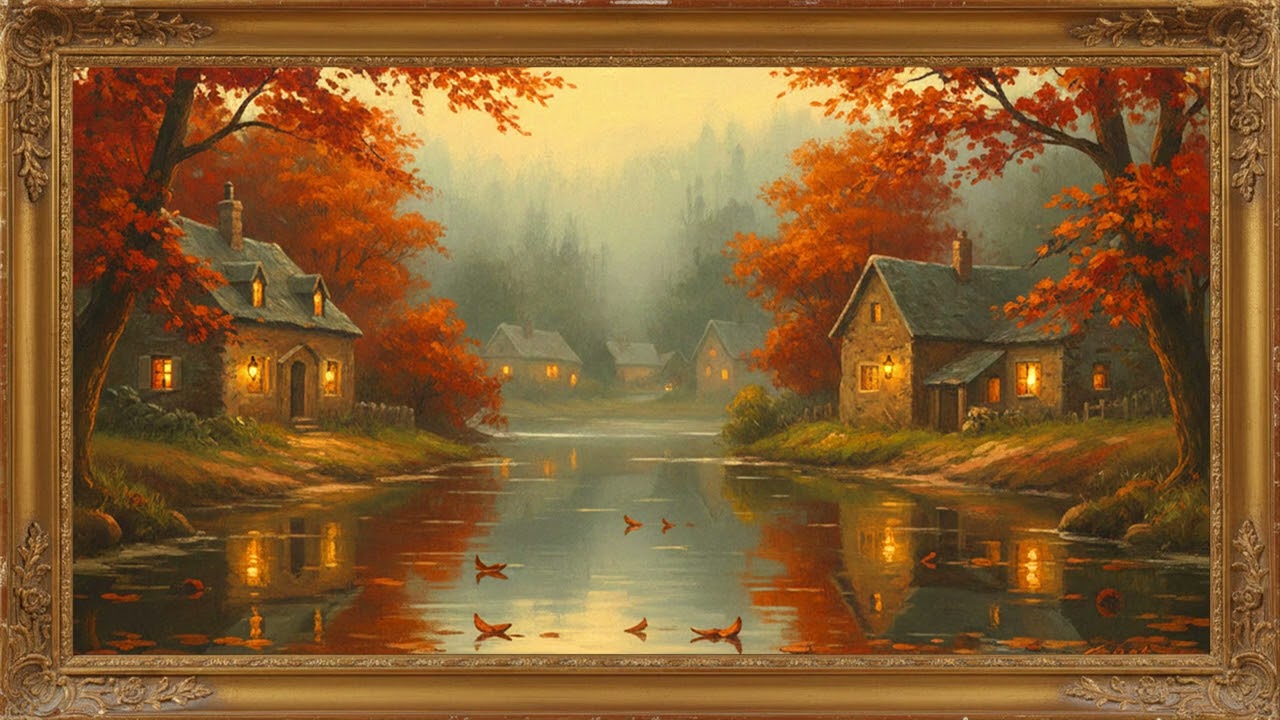 Cozy Autumn Ambience 🍂 | 4K Framed Fall TV Art Screensaver