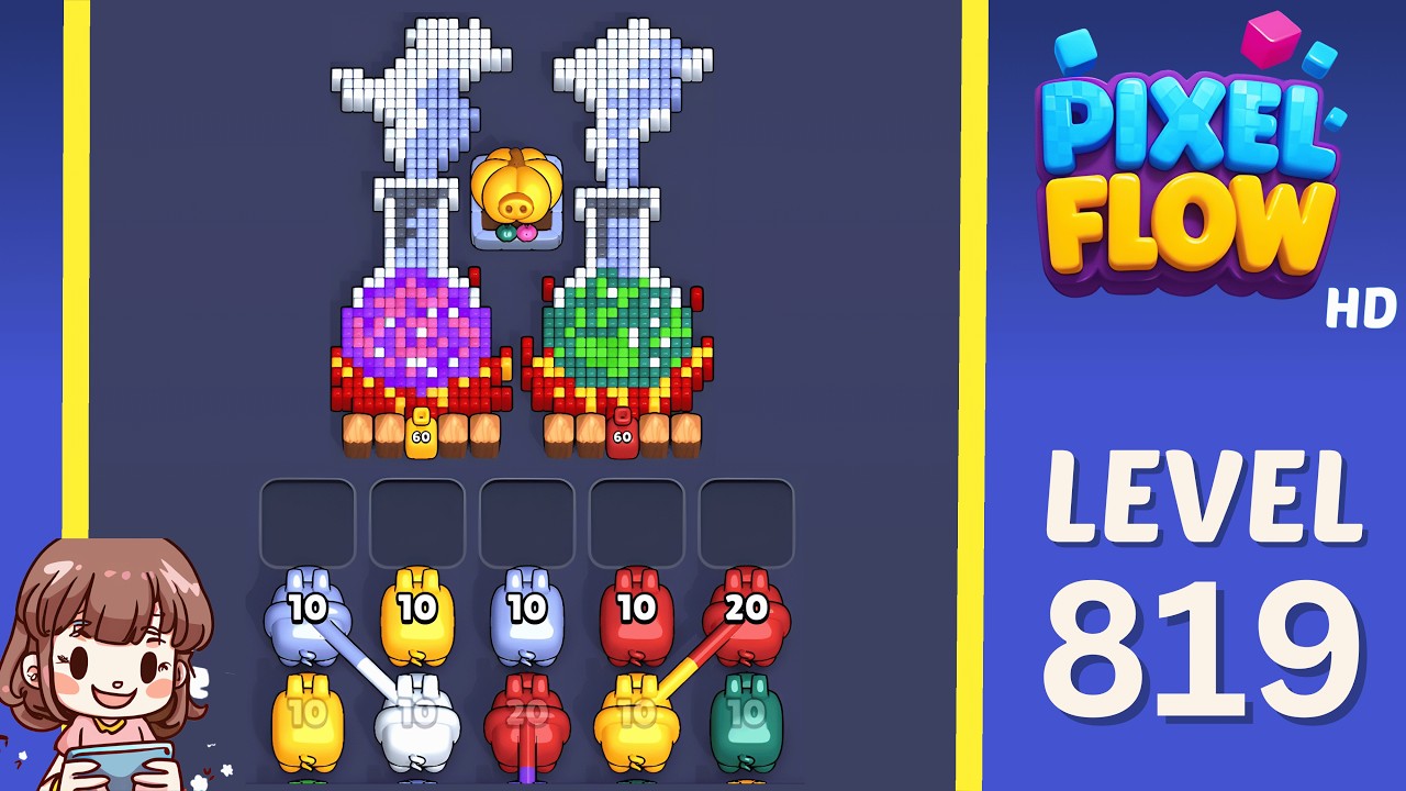 Pixel Flow Level 819 Solution Walkthrough - YouTube