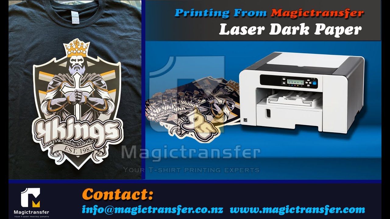 Tshirt printing with Magictransfer Laser dark transfer paper. YouTube