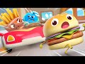 Hamburger and Little Car | Yummy Foods Animation | Kids Cartoon | Nursery Rhymes | BabyBus
