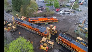 Buffalo & Pittsburgh Train Derailment East Aurora, NY Drone