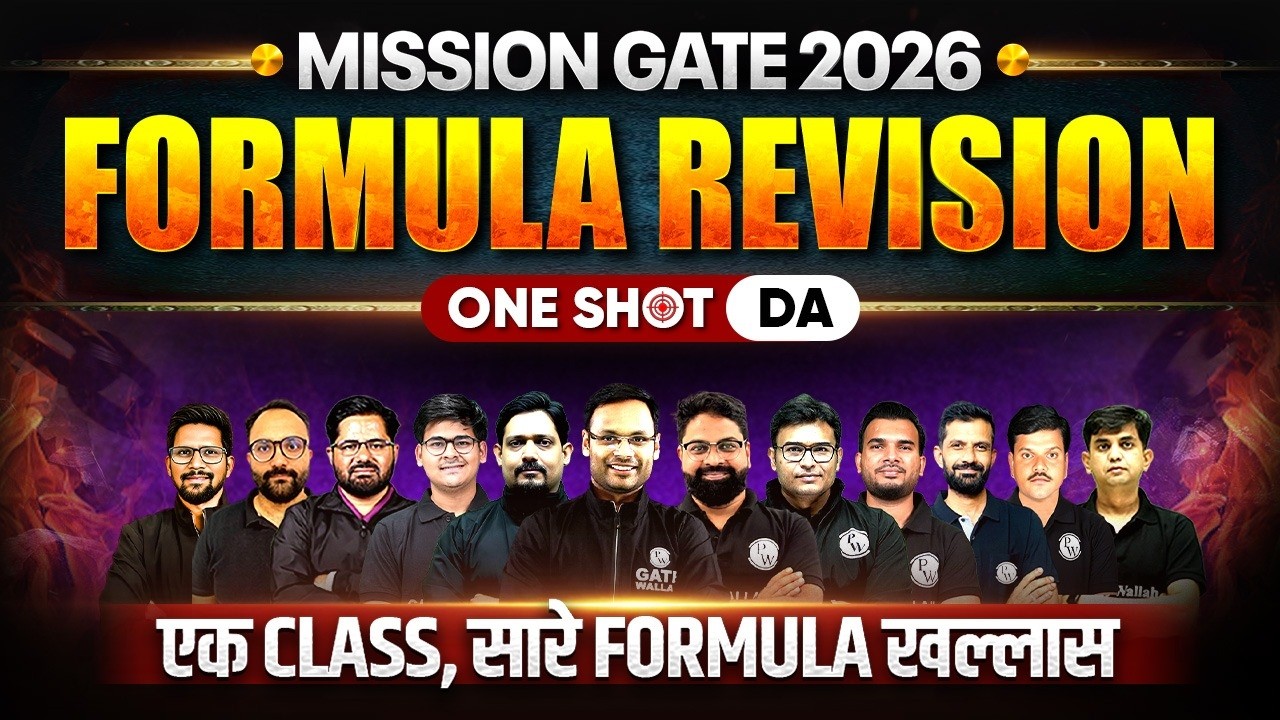 GATE 2026 DA Formula Revision In One Shot | Mission GATE 2026