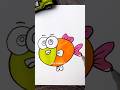 Super Easy Colorful Fish Drawing Tutorial for Kids 🐠 🎣 #drawingtutorial #drawingforkids #shorts