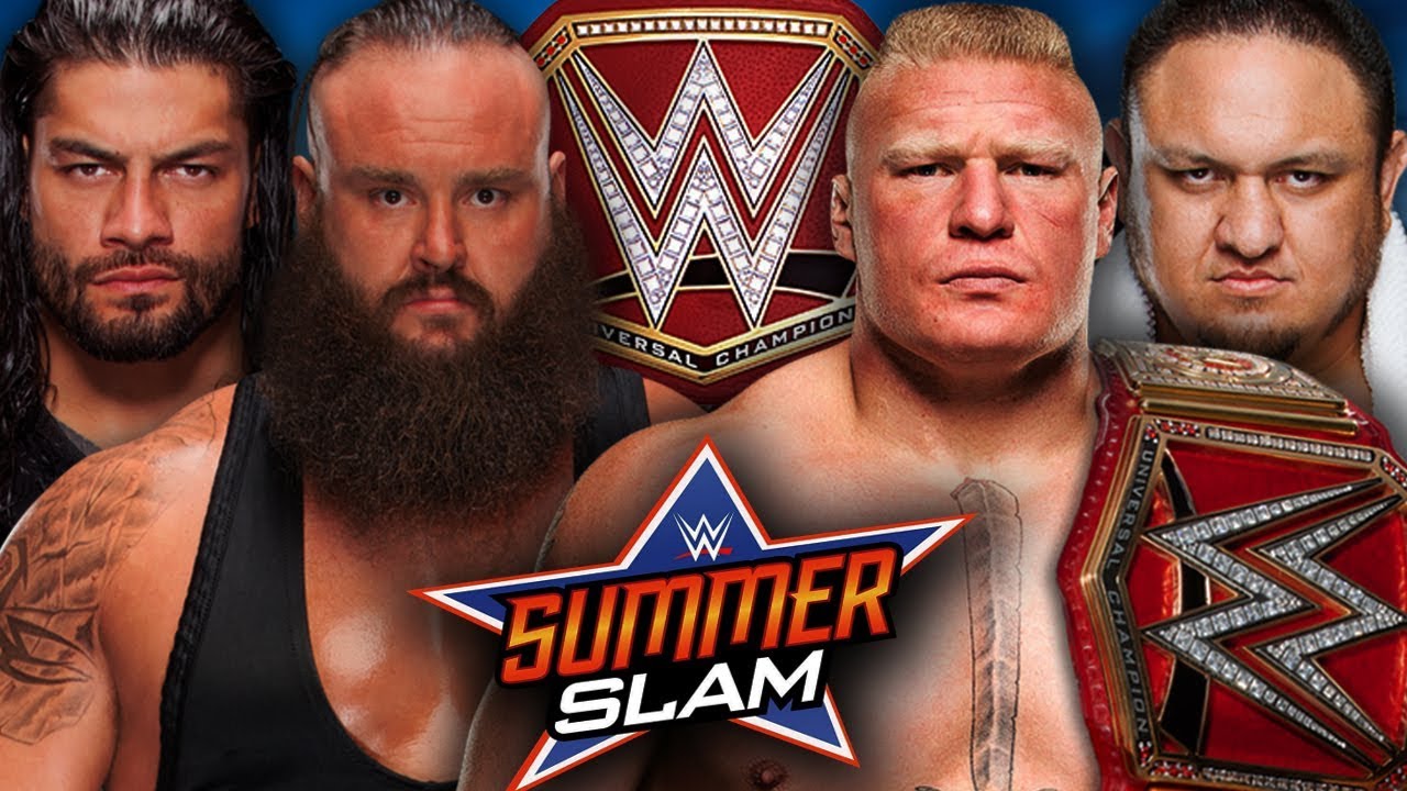 Wwe2k17 Summerslam 2017 Brock Lesnar Vs Braun Strowman Vs Roman