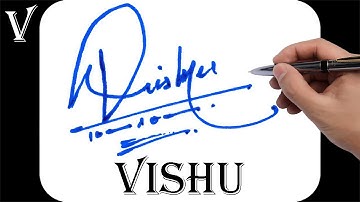 Vishu name signature design - V signature style - How to signature your name