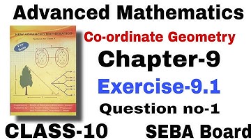 Advanced Maths for class-10, Chapter-9,Co-ordinate geometry, Exercise-9.1, seba board,English medium