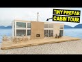 Prefab tiny home cabin on private beach cost breakdown  full tour