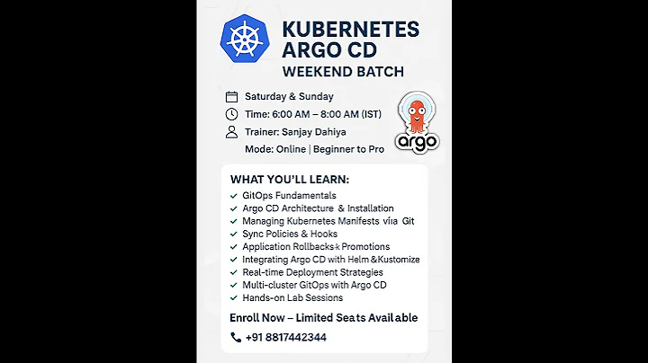 🚀 Master Kubernetes Argo CD | Weekend Live Batch with Sanjay Dahiya #kubernetes #argocd #live
