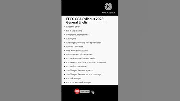 EPFO SSA EXAM 2023 SYLLABUS #shorts #trending #ytshortsindia