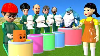 Scary Teacher 3D vs Squid Game Brainrot Character Coloring 6 Times Challenge Nick and Tani Winer