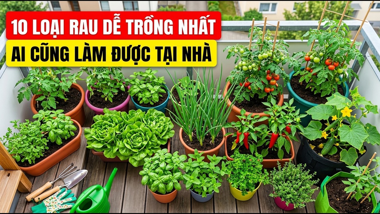 Hướng Dẫn 10 Loại Rau Dễ Trồng Nhất Tại Nhà Cho Người Mới Bắt Đầu 2026