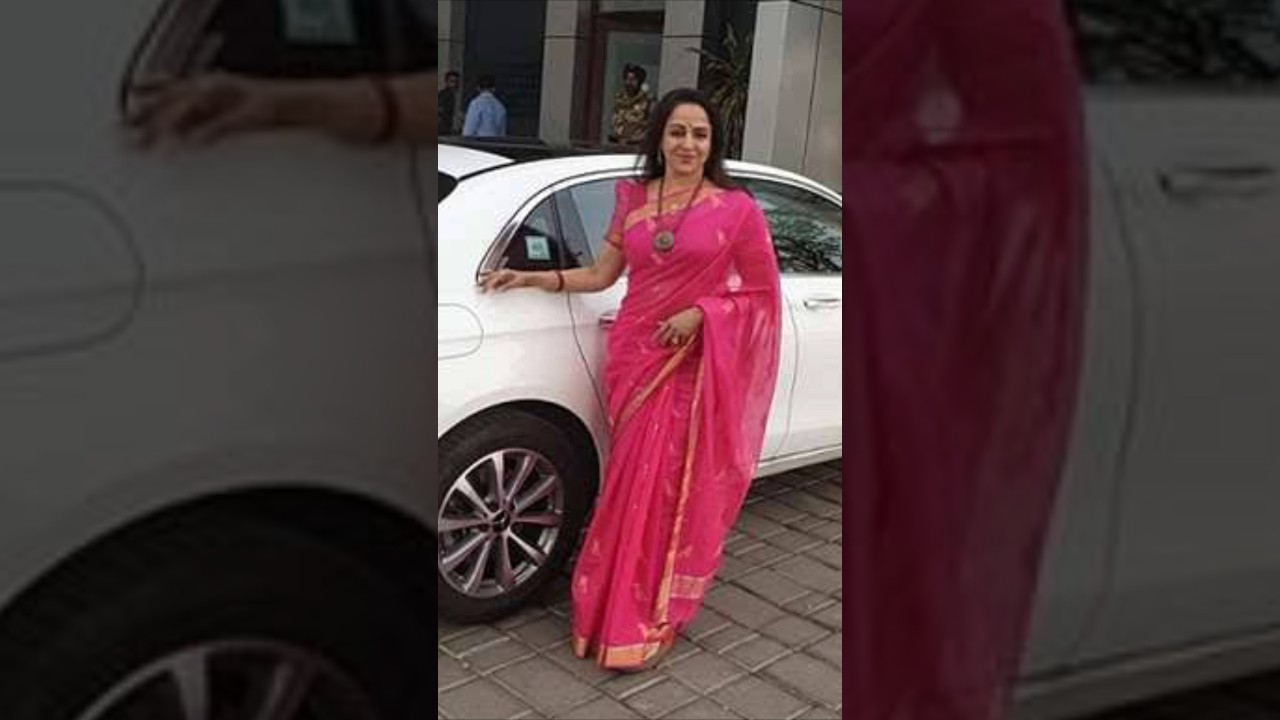 Legendary Hema Malini in car lovely pictures 