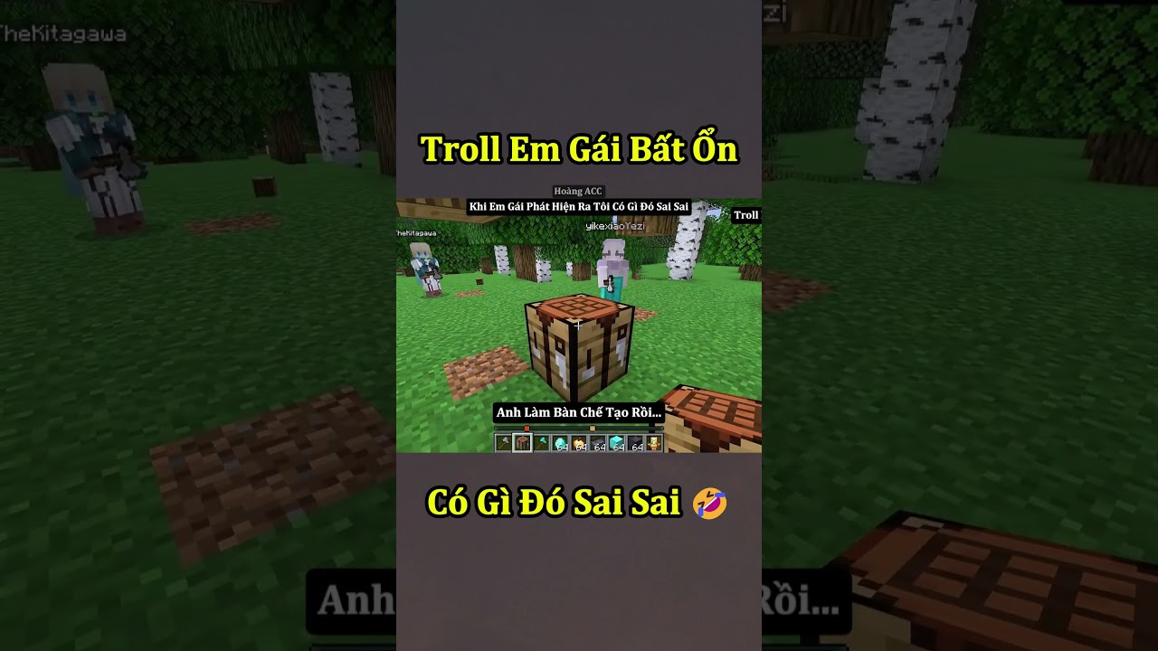 Khi Em Gái Phát Hiện Ra Tôi Có Gì Đó Sai Sai Trong Minecraft 🤣 #shorts