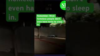 Homeless People Sleeping on Sidewalk in San Diego’s East Village