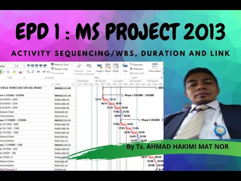 Episode 1 Ms Project 2013: Activity Sequencing/WBS, Duration and link