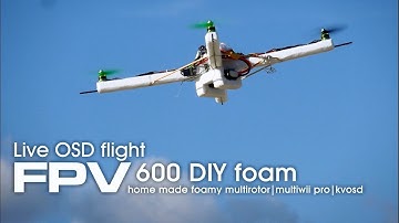 FPV-600 foamy multirotor drone live OSD view - MultiWii Pro