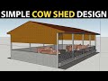 SIMPLE COW SHED DESIGN for 10 Cows | Small Dairy Farm Plans and Designs | Cow barn Ideas