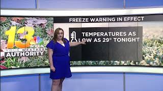 A high-pressure system settles into the area tonight making for a calm, clear and chilly night.
