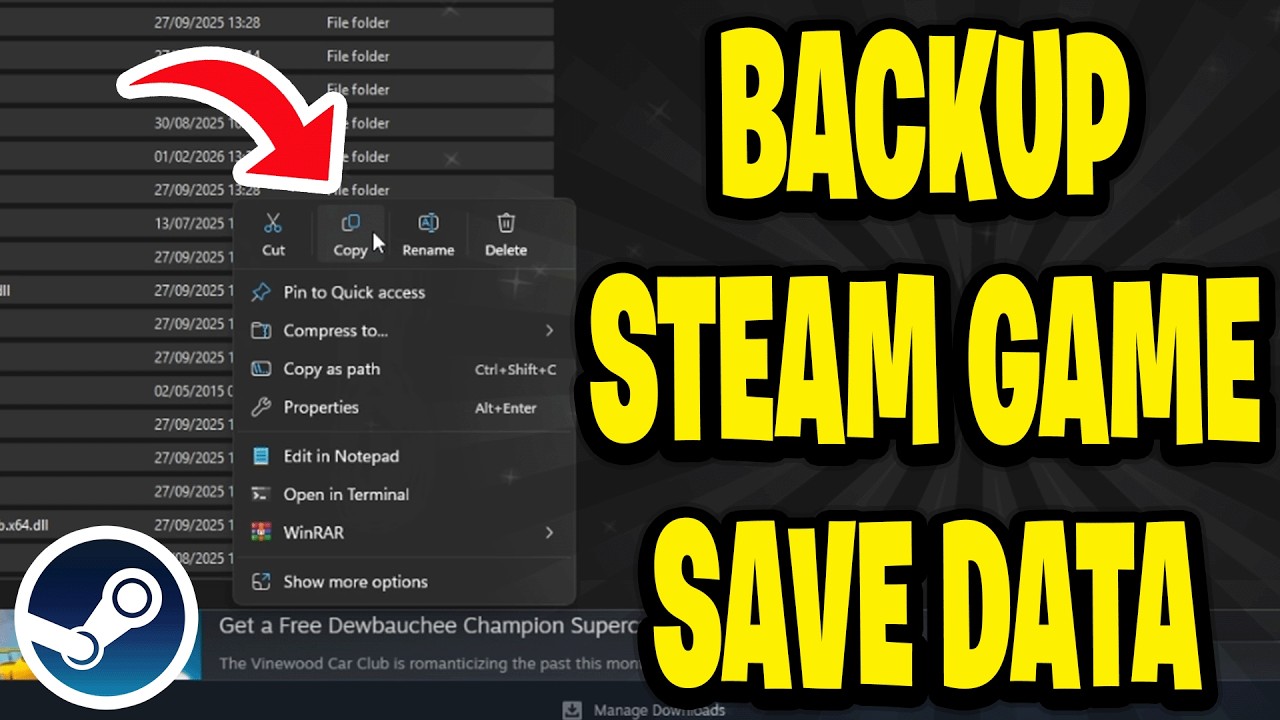 How To Backup Steam Game Save Data - YouTube
