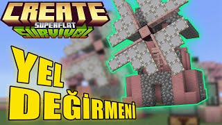 CREATE MODUNDA YEL DEĞİRMENİ YAPTIM!!! | MİNECRAFT CREATE SUPERFLAT #3