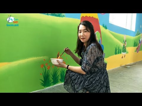 Thi công vẽ tranh tường mầm non tại TP Vinh nghệ an, DT 700m2.