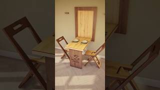 This Table Hides On Your Wall Like Magic! Minimalist Furniture Design #furnituredesign