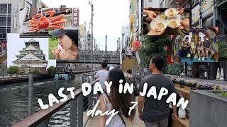 LAST DAY IN JAPAN | Osaka Castle, Don Quixote ferris wheel, crab dinner