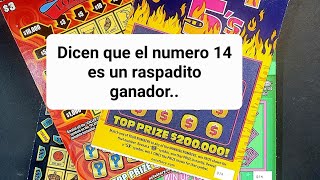 cuantos raspaditos de loteria ganamos con el número 14